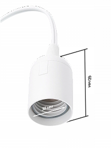 Патрон E27 с проводом и выключателем 1.8м Орбита OT-ELS11 Белый